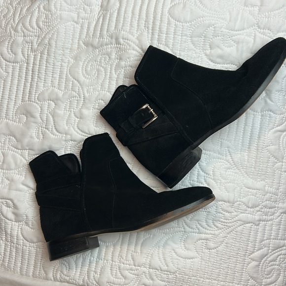 Michael Michael Kors Black suede bootie boots with buckle 8 M EUC Leather - Picture 12 of 16